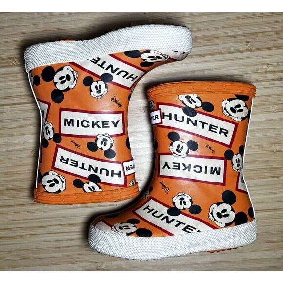 Hunter Original Kids Unisex Disney Mickey Print Boots- Kids US5B - Picture 2 of 11